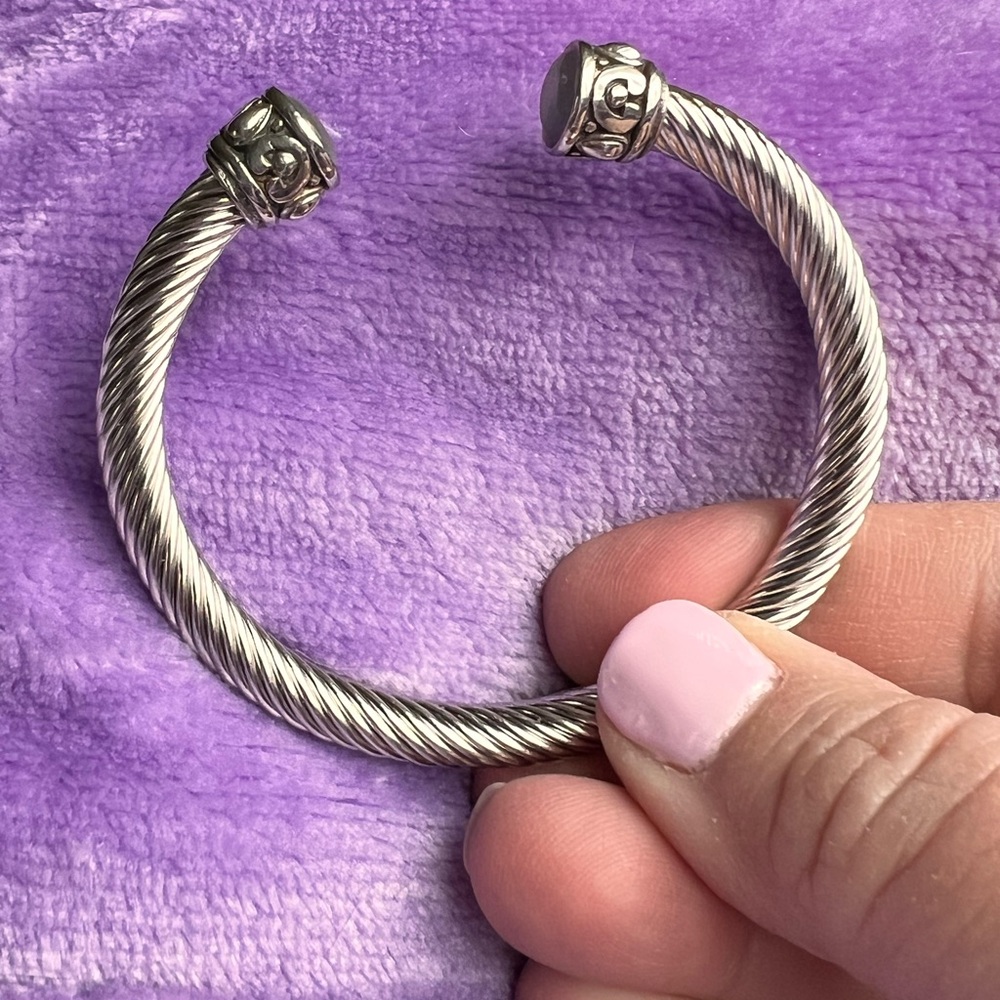 Greystone Cable Twist Bangle Bracelet - Picture 5 of 9